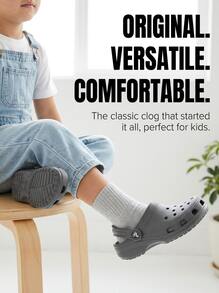 Crocs CLASSIC CLOG Kids' Clogs Versatile Lightweight Classic Daily Weekend Beach Grey 206990-0DA - Slate Grey - View 3