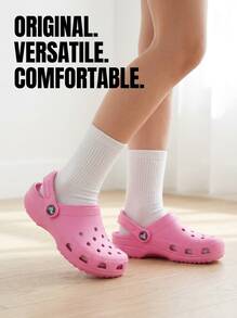 Crocs CLASSIC CLOG Kids' Clogs Lightweight Versatile Comfortable Vacation Travel Casual Pink 206990-6SW - Taffy Pink - View 3