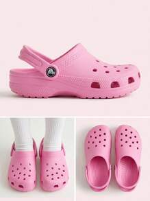 Crocs CLASSIC CLOG Kids' Clogs Lightweight Versatile Comfortable Vacation Travel Casual Pink 206990-6SW - Taffy Pink - View 5