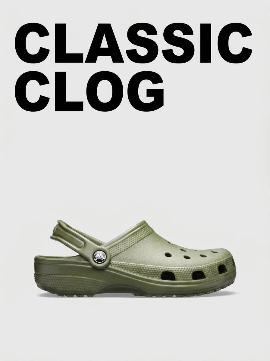 Crocs CLASSIC CLOG Women's Clogs Lightweight Versatile Comfortable Walking Vacation Travel Green 10001-309 - Army Green - View 1