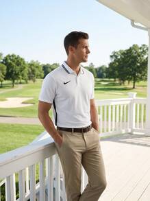 Nike قميص بولو كرة قدم بأكمام قصيرة للرجال Dri-Fit Park 26 باللون الأبيض - WHITE/BLACK/BLACK - مشاهدة 3