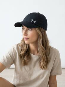 Under Armour UA Sports Caps Embroidered Sun Protection Versatile Golf Sports Commuting Black 1383478-001 - Black - View 1