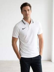 Nike قميص بولو كرة قدم بأكمام قصيرة للرجال Dri-Fit Park 26 باللون الأبيض - WHITE/BLACK/BLACK - مشاهدة 1