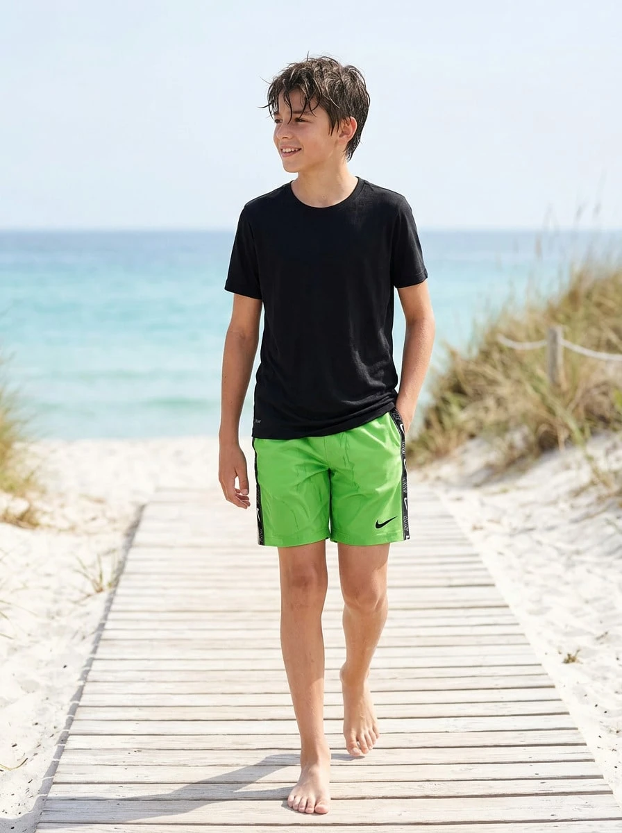Nike Men's Quick-Dry Lightweight Comfortable Vacation Pool Beach Green NESSD794-370 - Green - View 1