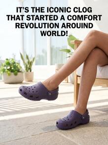 Crocs CLASSIC CLOG Women's Clogs Lightweight Versatile Comfortable Daily Weekend Travel 10001-5CI - Nightshade - View 3