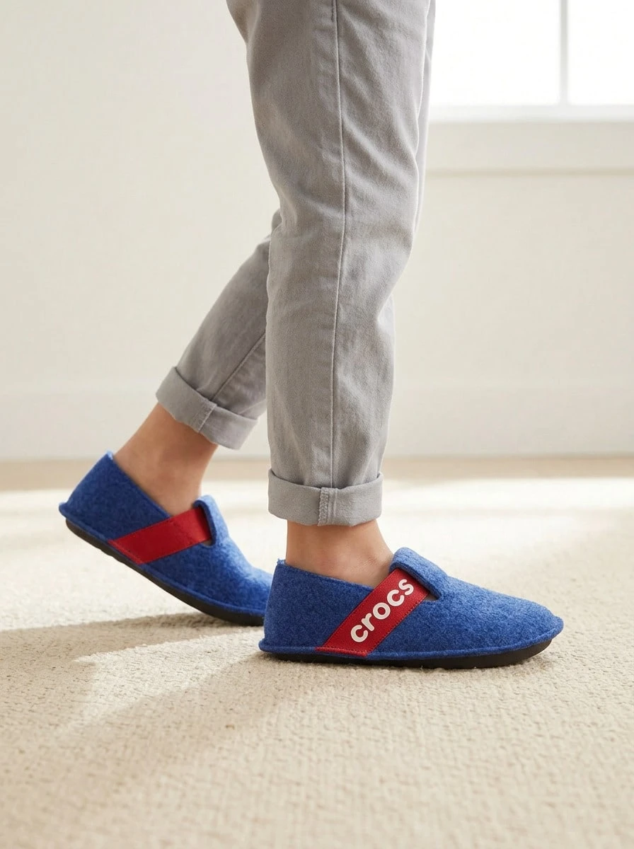 Crocs CLASSIC SLIPPER Kids' Versatile Anti-Slip Ergonomic Weekend Summer Outdoor Blue 205349-CEBL - Blue - View 1