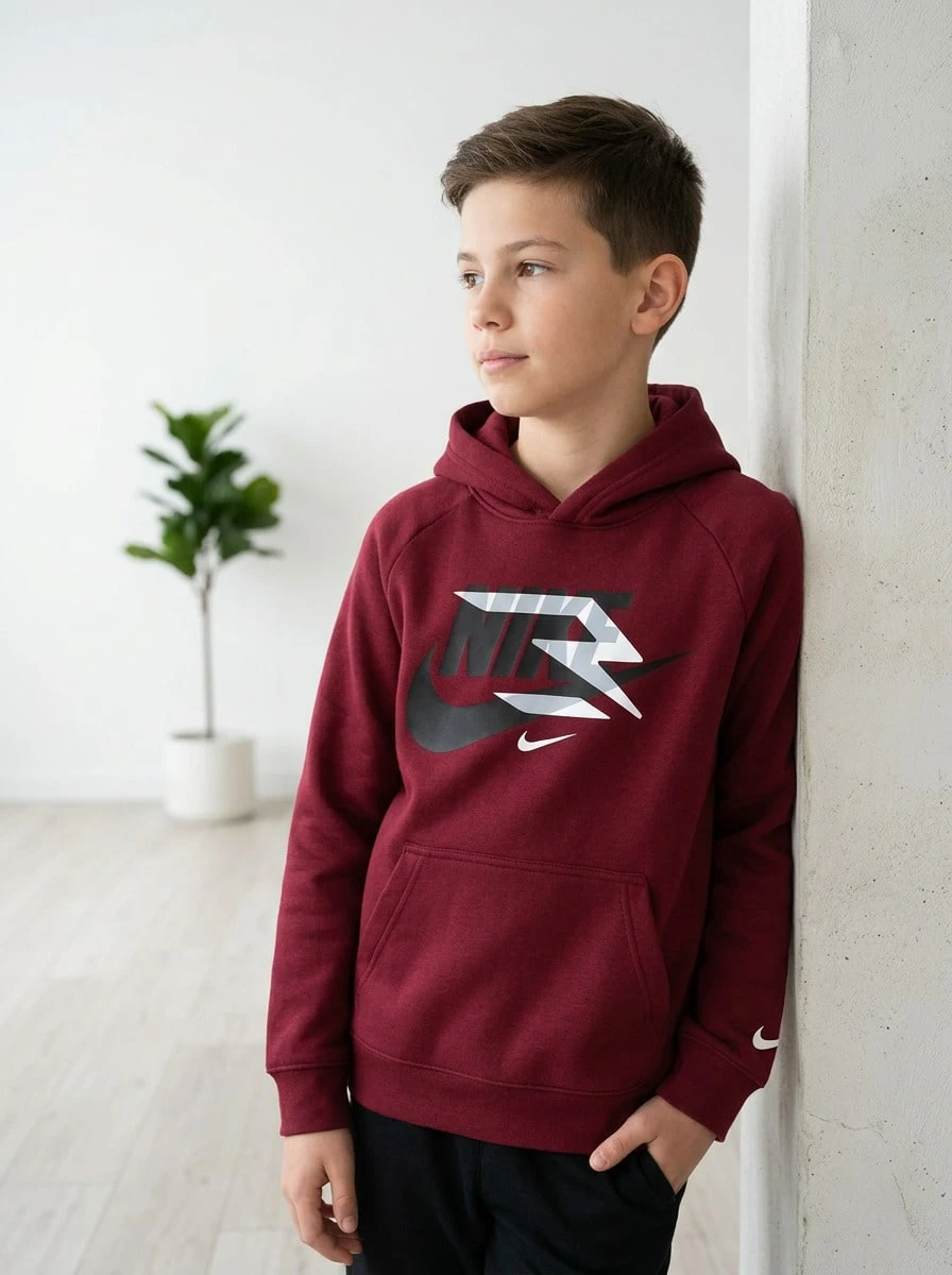 Nike Kids' Lightweight Durable Fleece-Lined School Casual Home Red 9Q0870-R6R - CABERNET - View 1