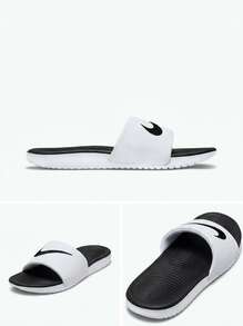 Nike KAWA SLIDE BGP - أسود/أبيض - مشاهدة 4