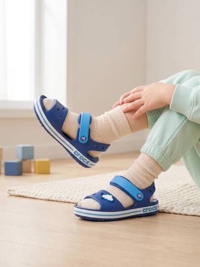 Crocs CLASSIC SANDAL Kids' Flat Sandals Flexible Ergonomic Breathable Daily Vacation Weekend Navy 205400-4O5