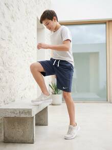 Nike Teen Boys Shorts Durable Comfortable Versatile Gym Daily Weekend Blue IB1242-410 - Navy Blue - View 5