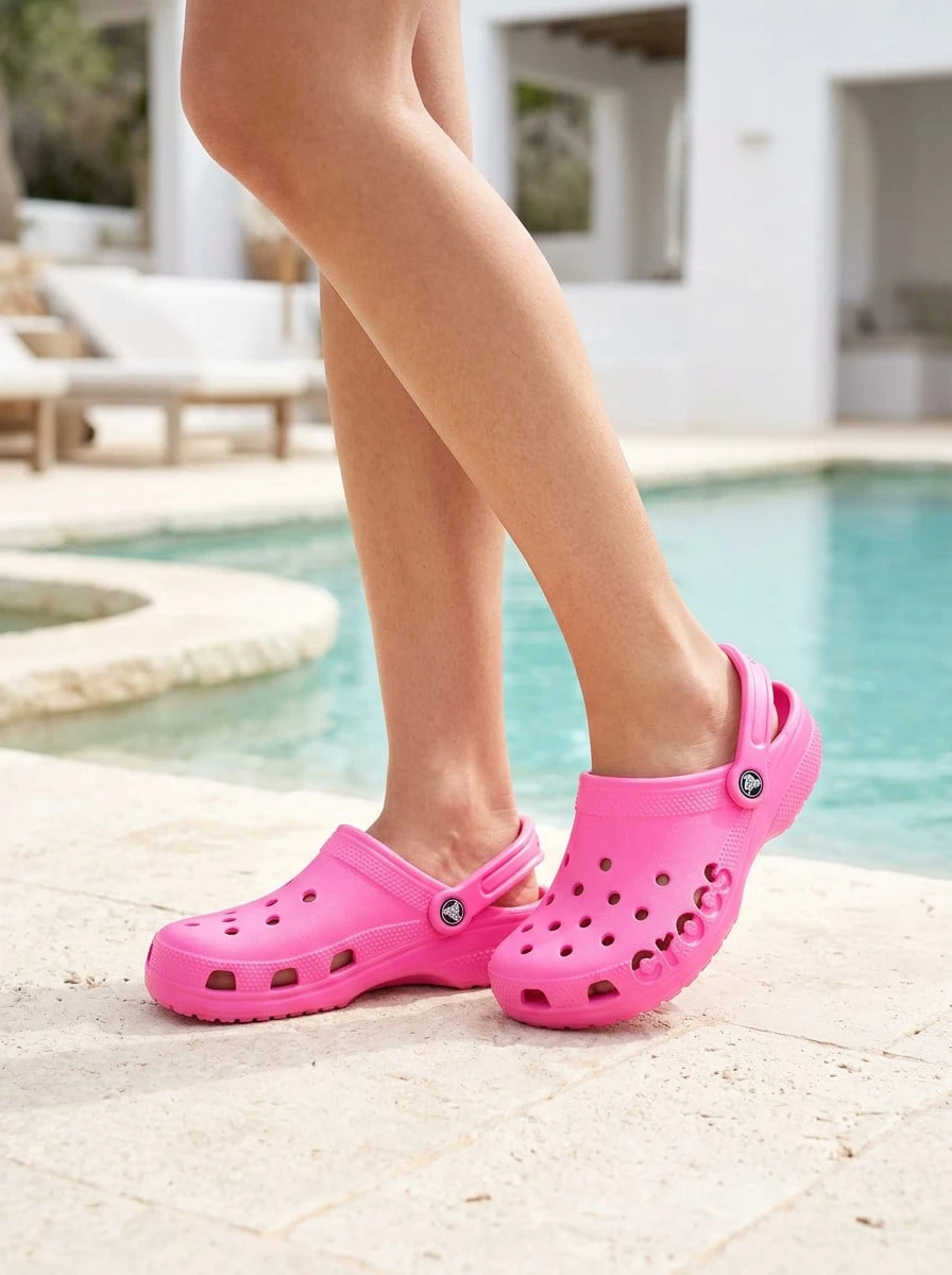 Crocs CLASSIC LINED CLOG Women's Sport Sandals Easy To Match Quick-Dry Versatile Casual Daily Vacation 10126-6QQ - Electric Pink - View 1