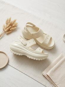 Crocs CLASSIC SANDAL Unisex Lightweight Adjustable Comfortable Casual Outing Vacation Sand 207989-2Y2 - Beige - View 2