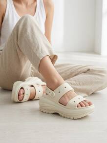 Crocs CLASSIC SANDAL Unisex Lightweight Adjustable Comfortable Casual Outing Vacation Sand 207989-2Y2 - Beige - View 5