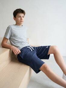 Nike Teen Boys Shorts Durable Comfortable Versatile Gym Daily Weekend Blue IB1242-410 - Navy Blue - View 6