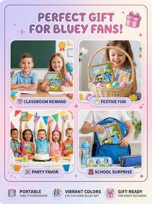 Bluey Tabbed Journal Set With Pen & Sticky Notes – Character Clamshell Journal, Great For School Notes, Perfect Gift For Kids, - Multicolor - View 5