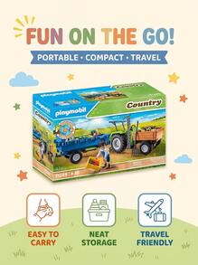 Playmobil Country Traktor Mit Hänger BOYS FIRST 71249 - Multicolor - View 4