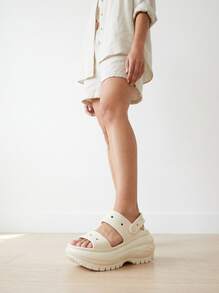 Crocs CLASSIC SANDAL Unisex Lightweight Adjustable Comfortable Casual Outing Vacation Sand 207989-2Y2 - Beige - View 3
