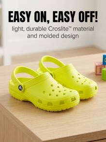 Crocs CLASSIC CLOG Kids' Clogs Flexible Cushioned Lightweight Weekend Travel Shopping 206990-76M - Acidity - View 2