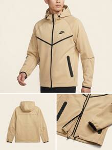 Nike Men's Sports Jackets Comfortable Waterproof Insulated Weekend Sports Travel HM7151-297 - Parachute Beige/Parachute Beige/Black - View 3