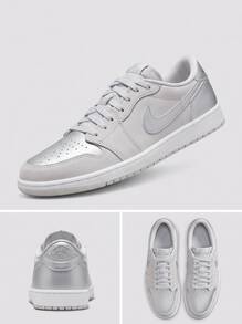 Nike Air Jordan 1 Men's Casual Athletic Shoes Rubber Outsole Lightweight Snug Fit Running Street Style Office CZ0790-002 - Neutral Grey/Metallic Silver/White - View 5