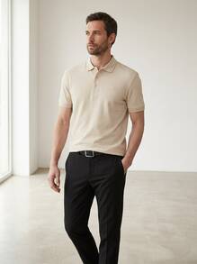 Hugo Boss قمصان بولو رياضية للرجال ماصة للرطوبة بقصة كلاسيكية فاخرة لعطلة نهاية الأسبوع والجولف والمكتب 50469055-111 - أوبن وايت - مشاهدة 7