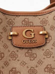 Guess Women's Durable Zippered Spacious Sports Shopping Commuting Brown HWJP9654240-LTL - Beige - View 5