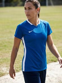 Nike Women's Ball Sports Apparel Versatile Comfortable Easy To Match Travel Commuting Sports Blue 0107NZ-463 - Blue and White - View 3