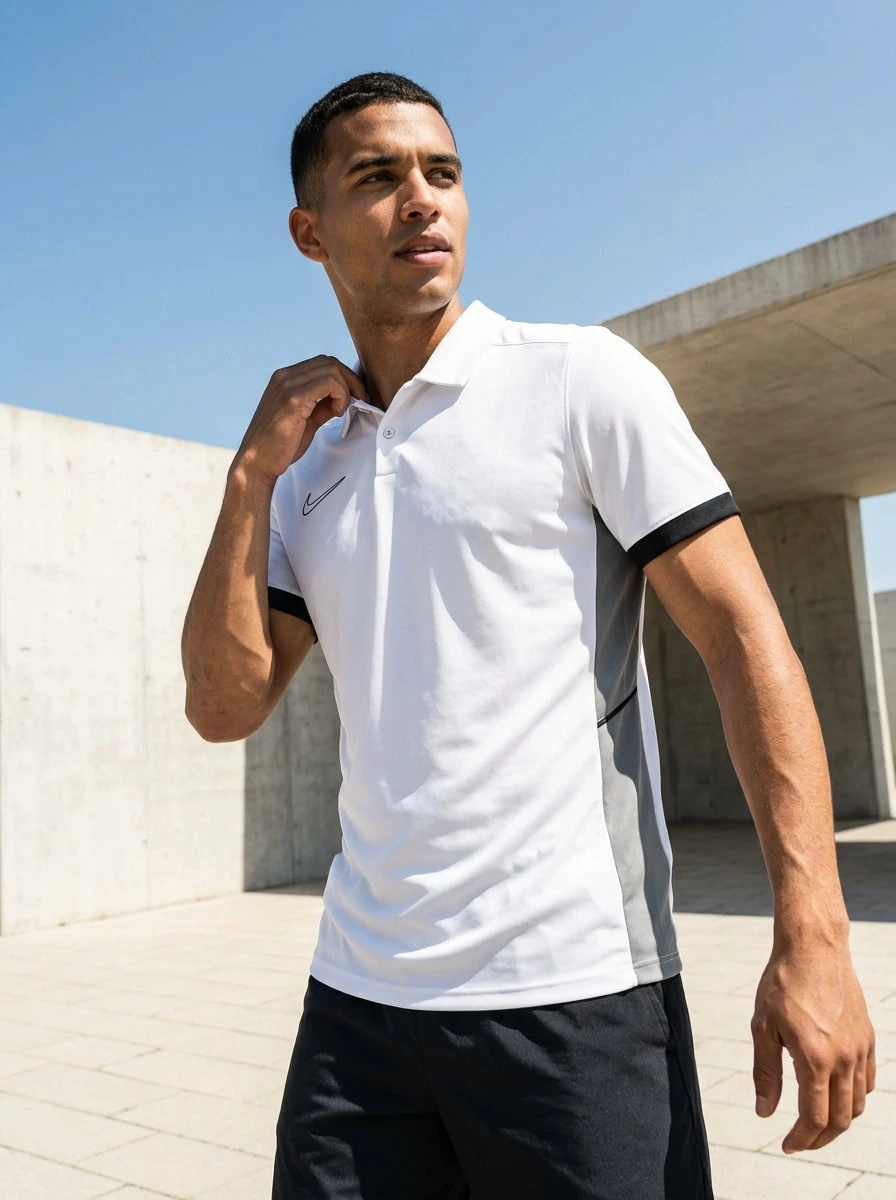 Nike Men's Sport Polos Versatile Soft Breathable Daily Commuting School White FZ9759-100 - White - View 1