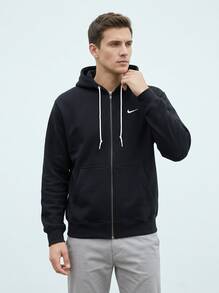 Nike Men's Sports & Outdoor Hoodies Classic Fit Soft Versatile Sports Commuting Outing Black DR0403-010 - Black/White - View 1