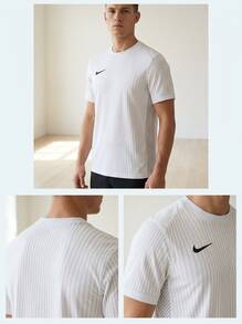Nike تي شيرتات وقمصان رياضية للرجال بقصة كلاسيكية سريعة الجفاف وصديقة للبشرة للاستخدام اليومي وعطلة نهاية الأسبوع والتدريب باللون الأبيض FZ9271-101 - أبيض - مشاهدة 4