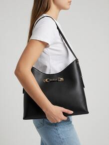 Guess Women's Zippered Spacious Premium Commuting Daily Weekend Black HWBG9644020-BLA - Black - View 2