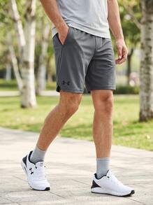 Under Armour Woven Men's 6" Shorts Grey - Castlerock / Orange Bloc - View 3