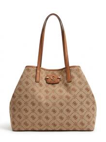 Guess Women's Durable Zippered Spacious Sports Shopping Commuting Brown HWJP9654240-LTL - Beige - View 6
