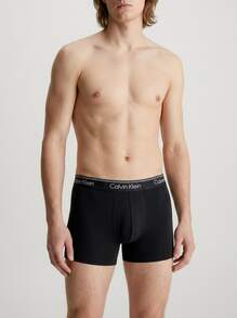 Calvin Klein 3 طقم سراويل داخلية رجالية - الأسود - مشاهدة 2