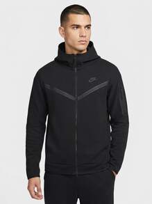 Nike Men's Sports Jackets Comfortable Stretchy Versatile Weekend Commuting Outdoor Black HV0949 010 - Black - View 1