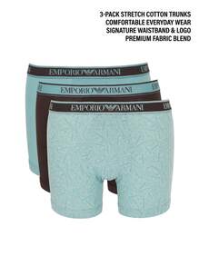 Emporio Armani 3 Pack Men's Boxer Briefs - Brown - View 4