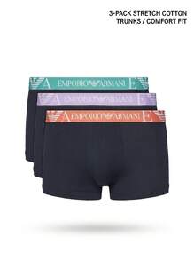Emporio Armani 3 طقم سراويل داخلية رجالية - أزرق داكن - مشاهدة 4