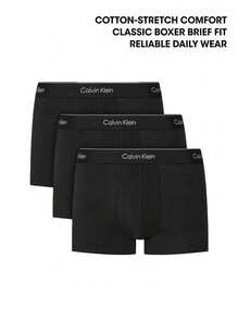 Calvin Klein 3 طقم سراويل داخلية رجالية - الأسود - مشاهدة 4