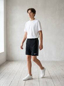 Nike Teen Boys Shorts Stretchy Soft Durable Weekend Training Casual Black HM7164-010 - Black - View 7