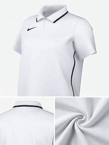 Nike قمصان بولو رياضية للنساء متعددة الاستخدامات ناعمة وقابلة للتنفس كاجوال للتنقل اليومي باللون الأبيض HM7150-100 - أبيض - مشاهدة 4