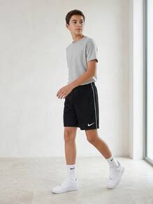 Nike Teen Boys Shorts Stretchy Soft Durable Weekend Training Casual Black HM7164-010 - Black - View 1