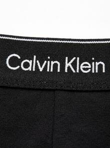 Calvin Klein سراويل داخلية رجالية بطبعات حرفية كاجوال للارتداء اليومي - الأسود - مشاهدة 5