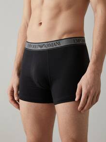 Emporio Armani 3 طقم سراويل داخلية رجالية - الأسود - مشاهدة 2