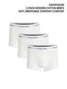 Calvin Klein 3 طقم سراويل داخلية - أبيض - مشاهدة 4