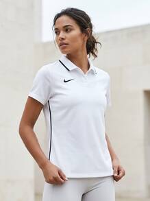 Nike قمصان بولو رياضية للنساء متعددة الاستخدامات ناعمة وقابلة للتنفس كاجوال للتنقل اليومي باللون الأبيض HM7150-100 - أبيض - مشاهدة 6