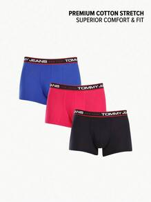 Tommy Hilfiger 3 طقم سراويل داخلية رجالية - أزرق أحمر أسود - مشاهدة 4