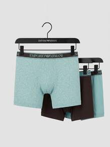 Emporio Armani 3 Pack Men's Boxer Briefs - Brown - View 3