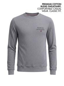 Tommy Hilfiger Original Men's Lounge Track Top Grey Relaxed Fit Pullover Design UM0UM02878-P4A Everyday Comfort Daily Wear Spring Refresh - Grey - View 4