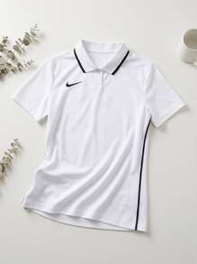 Nike قمصان بولو رياضية للنساء متعددة الاستخدامات ناعمة وقابلة للتنفس كاجوال للتنقل اليومي باللون الأبيض HM7150-100 - أبيض - مشاهدة 2