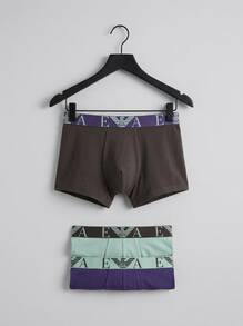 Emporio Armani 3 طقم سراويل داخلية رجالية - Purple and Mint Green and Black - مشاهدة 3
